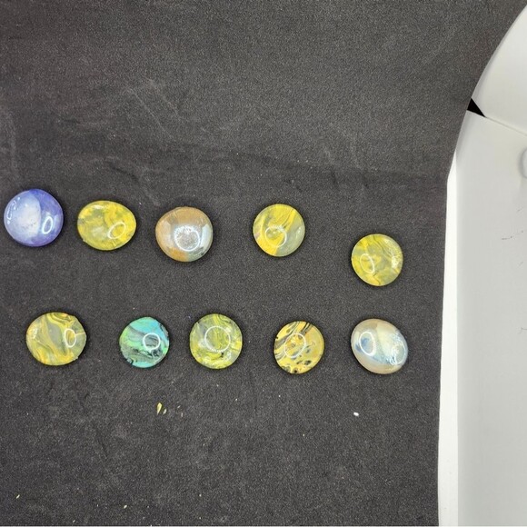 Hand Crafted Refrigerator Magnets Rainbow Extra Strong Glass Cabochon Art Set 10 - Picture 2 of 6